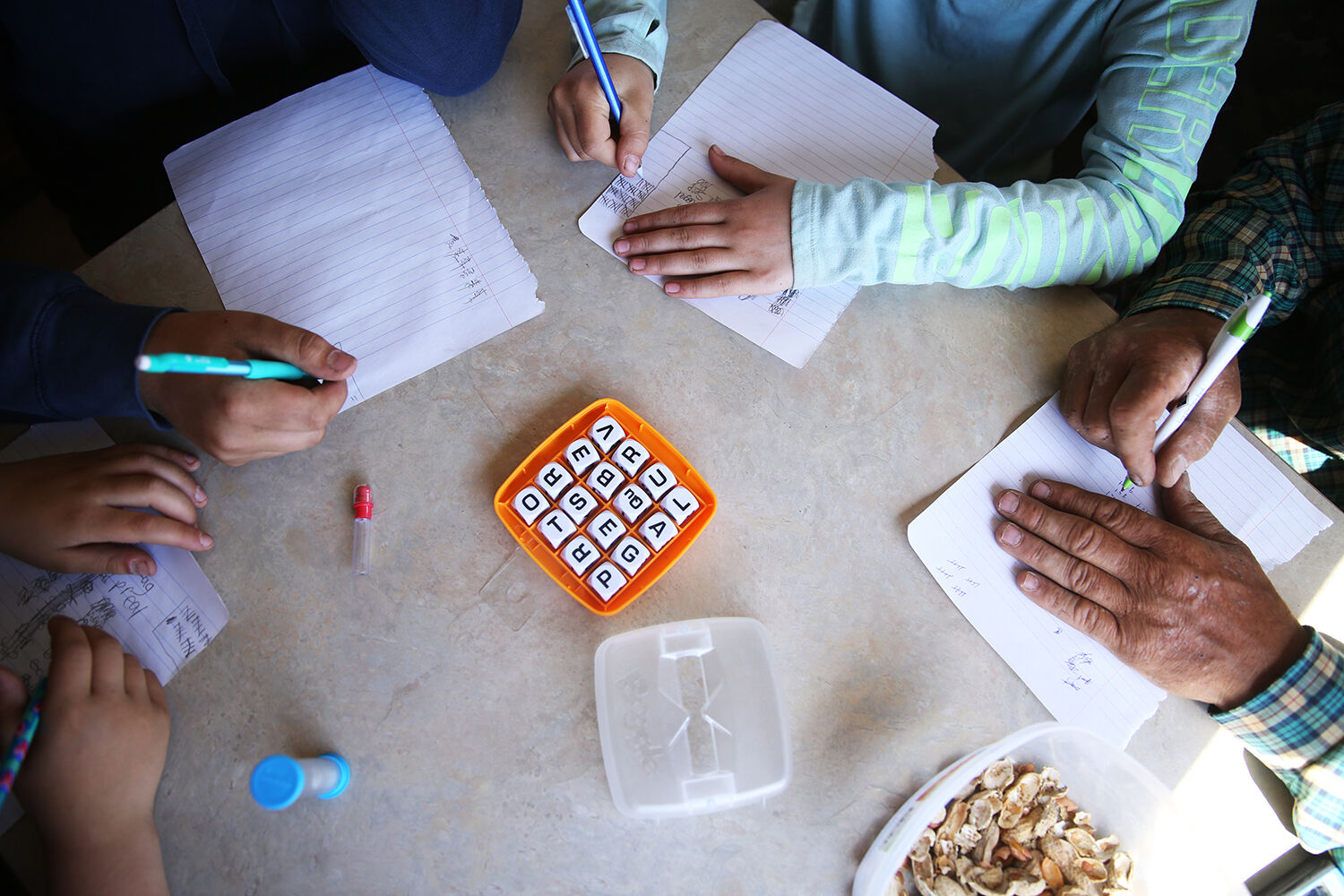 The boggle board was flipped again and again
